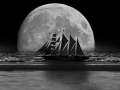 MOND groß xxx Segelschiff und Strand (2)